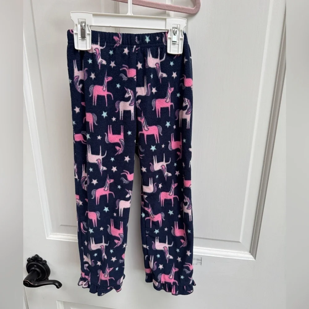 Simple Joys by Carter’s 4T Girls Pink & Blue Unicorn Fleece Pajama Pants